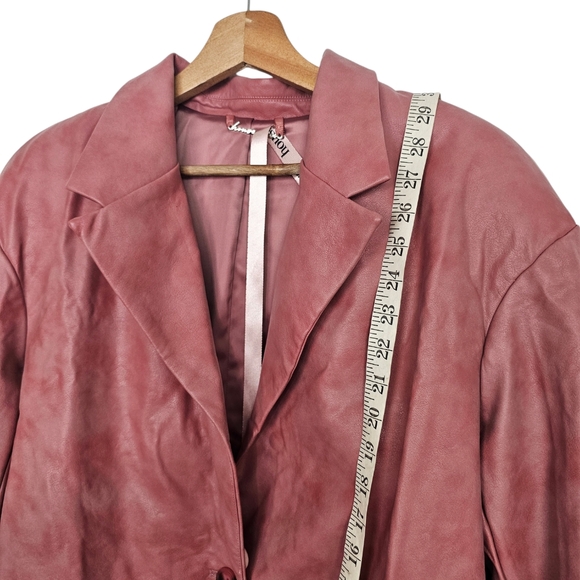 House of CB Keira Blazer Vegan Leather Size Medium New With Tags - Picture 5 of 12